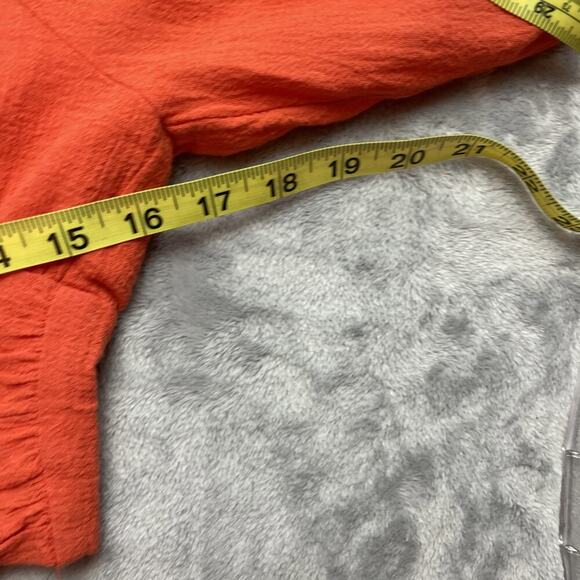 Jens Pirate Booty x Free People Crop Top Womens S Orange Gauzy Keyhole Plunge - Picture 6 of 7